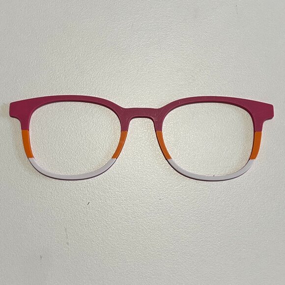 3D Printed Pair Eyewear Topper-Dunkin Donuts-Pink Orange White - Picture 1 of 1